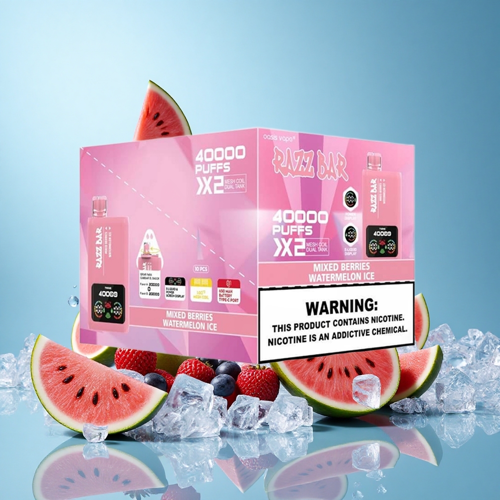 Razz Bar 40000 Пуфове Смесени Ягоди_Диня Лед Bulgaria vape wholesale