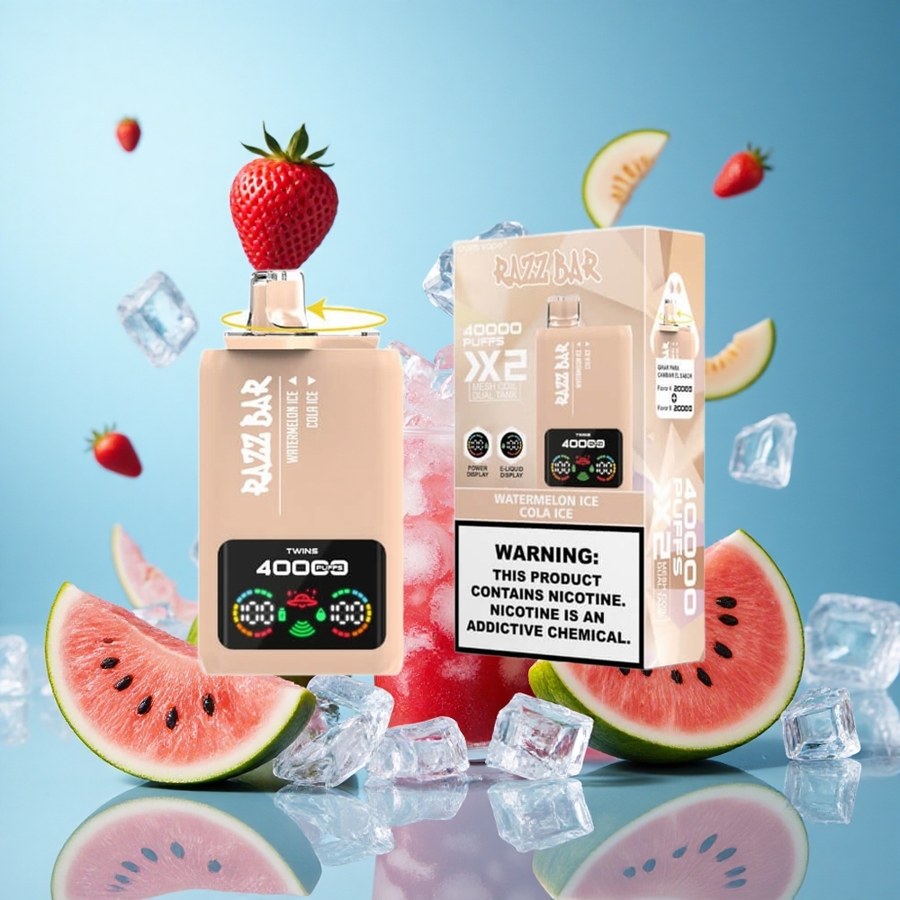 Razz Bar 40000 Пуфове Воден Диня_Кола Лед Екран за Мощност Bulgaria vape wholesale