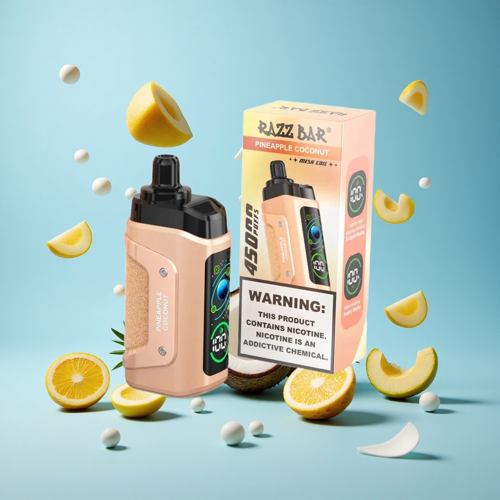 Razz Bar 45000 Пуфове 1.0 Ohm Mesh Coil Ананас Кокос Bulgaria vape wholesale