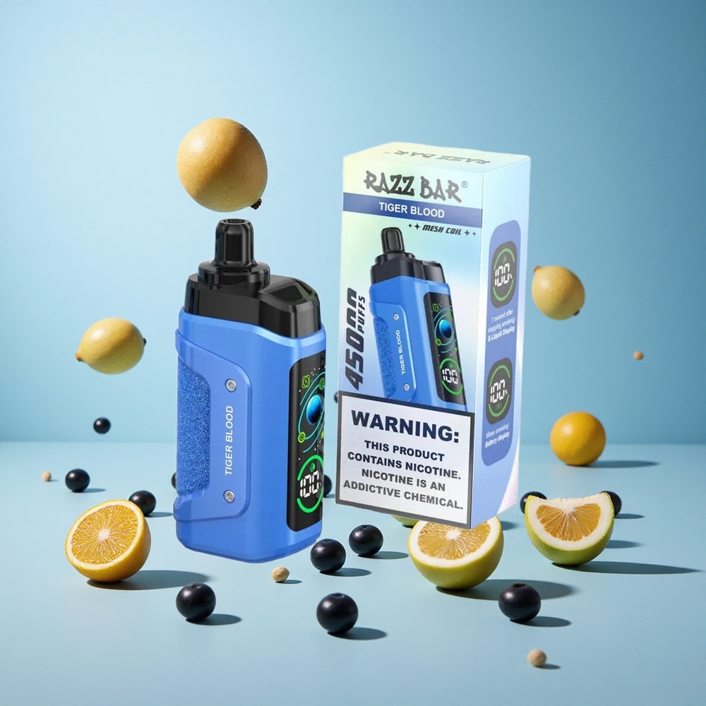 Razz Bar 45000 Пуфове Еднократна вейп Тигрева Кръв Adjustable Airflow Type-C Bulgaria vape wholesale