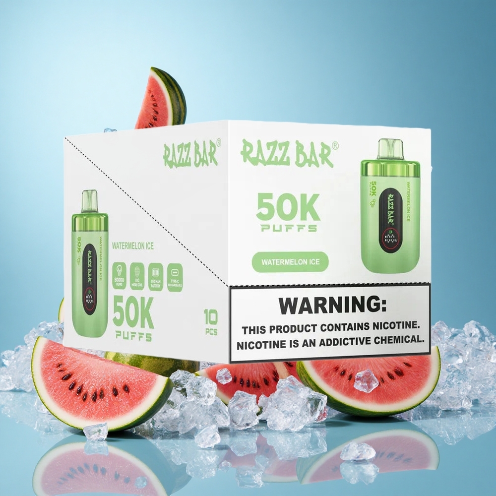 Razz Bar 50000 Пуфове Воден Диня Лед 650 Mah Battery Bulgaria vape wholesale