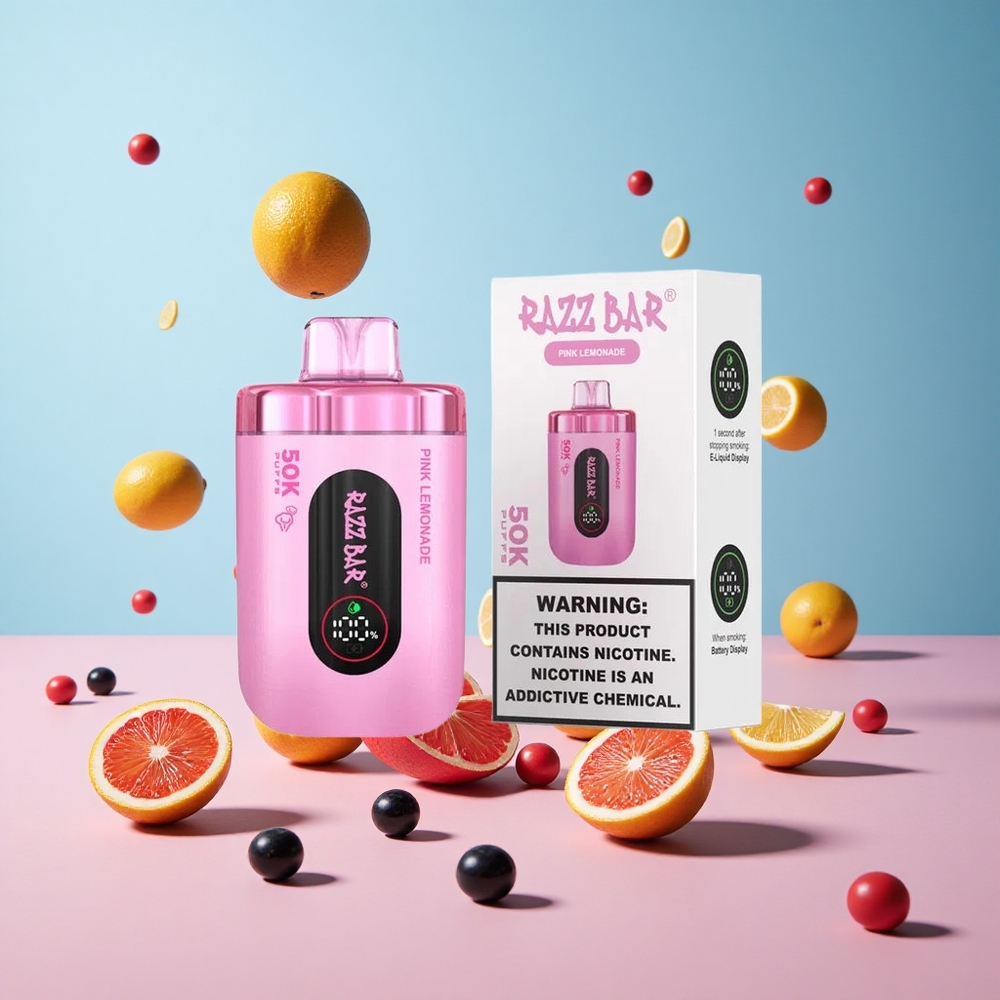 Razz Bar 50K Пуфове Розово лимонада 1.0 Ohm Mesh Coil Type-C Bulgaria vape wholesale
