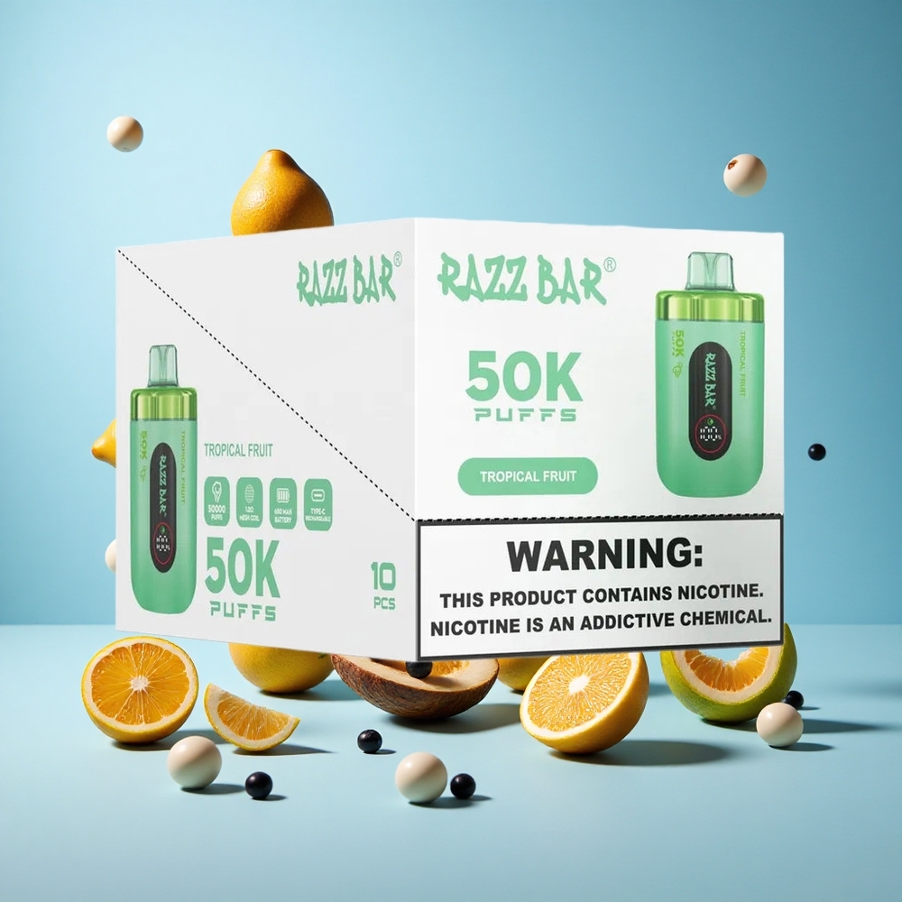 Razz Bar 50K Пуфове Тропически Плод 650 Mah Батерия Bulgaria vape wholesale