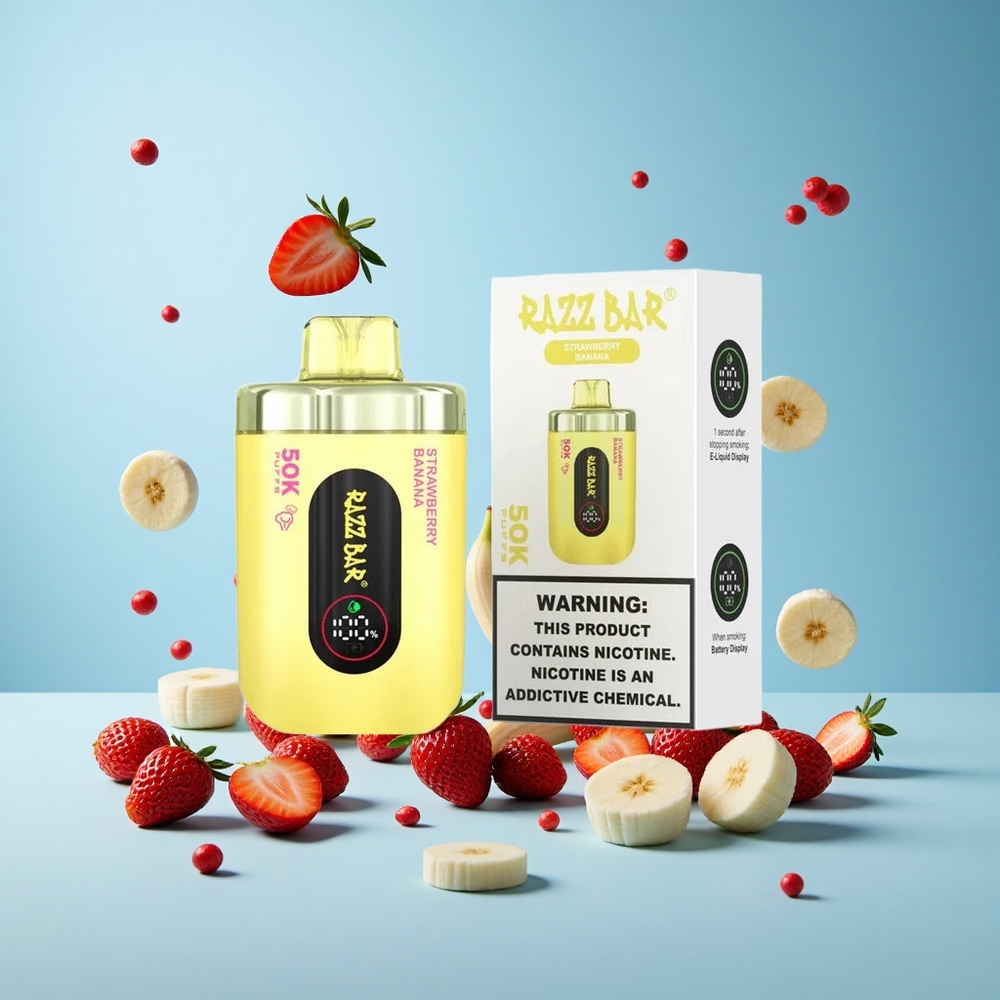 Razz Bar 50K Пуфове Ягода Банан 650mAh Type-C Bulgaria vape wholesale