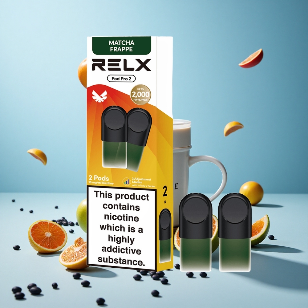 RELX Pod Pro 2 600 пуфове Чай-Мача Фрапе Никотин:1.8% Капацитет:1.9ml Bulgaria vape wholesale