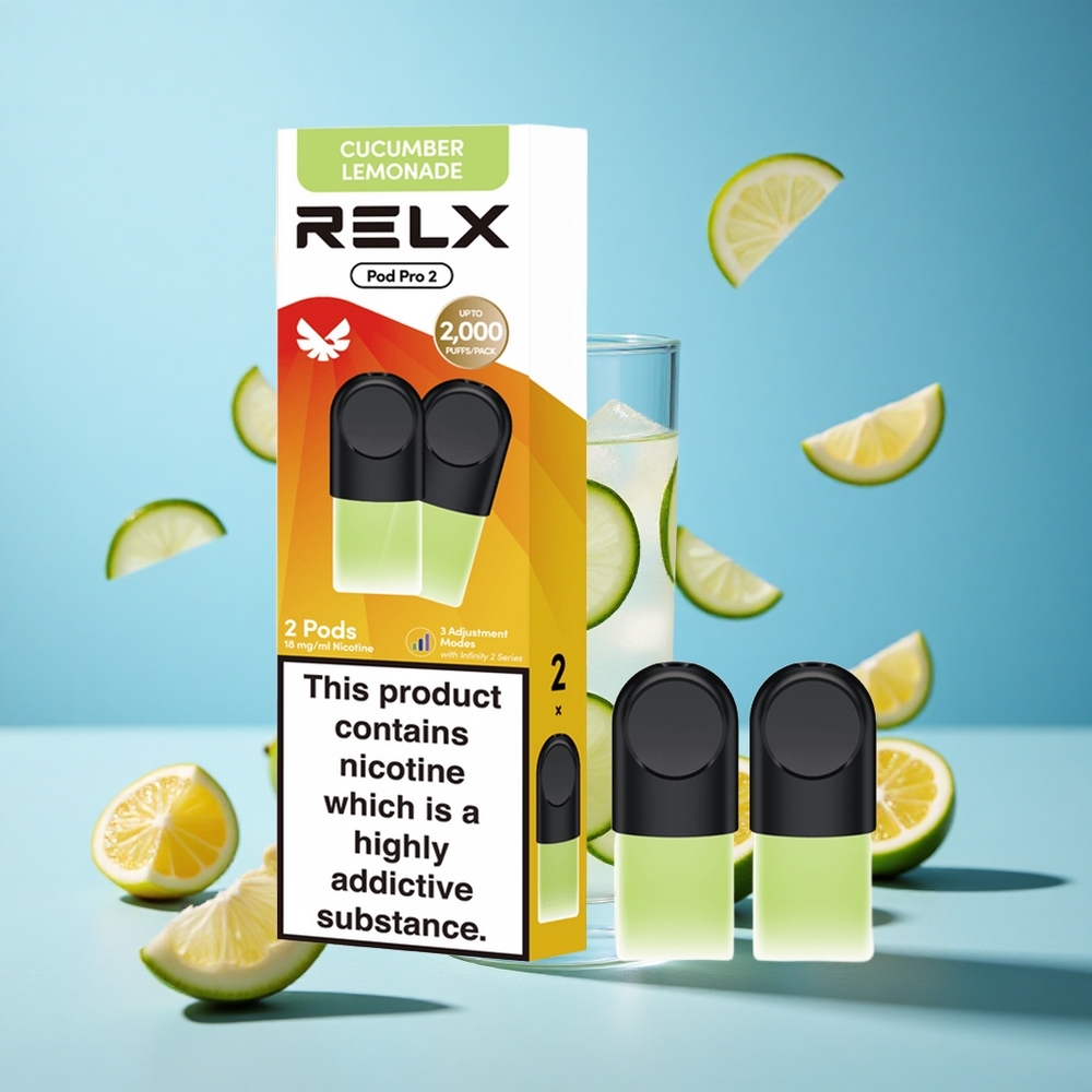 RELX Pod Pro 2 600 пуфове Напитка-Краставица Лимонада 1.8% никотин Bulgaria vape wholesale