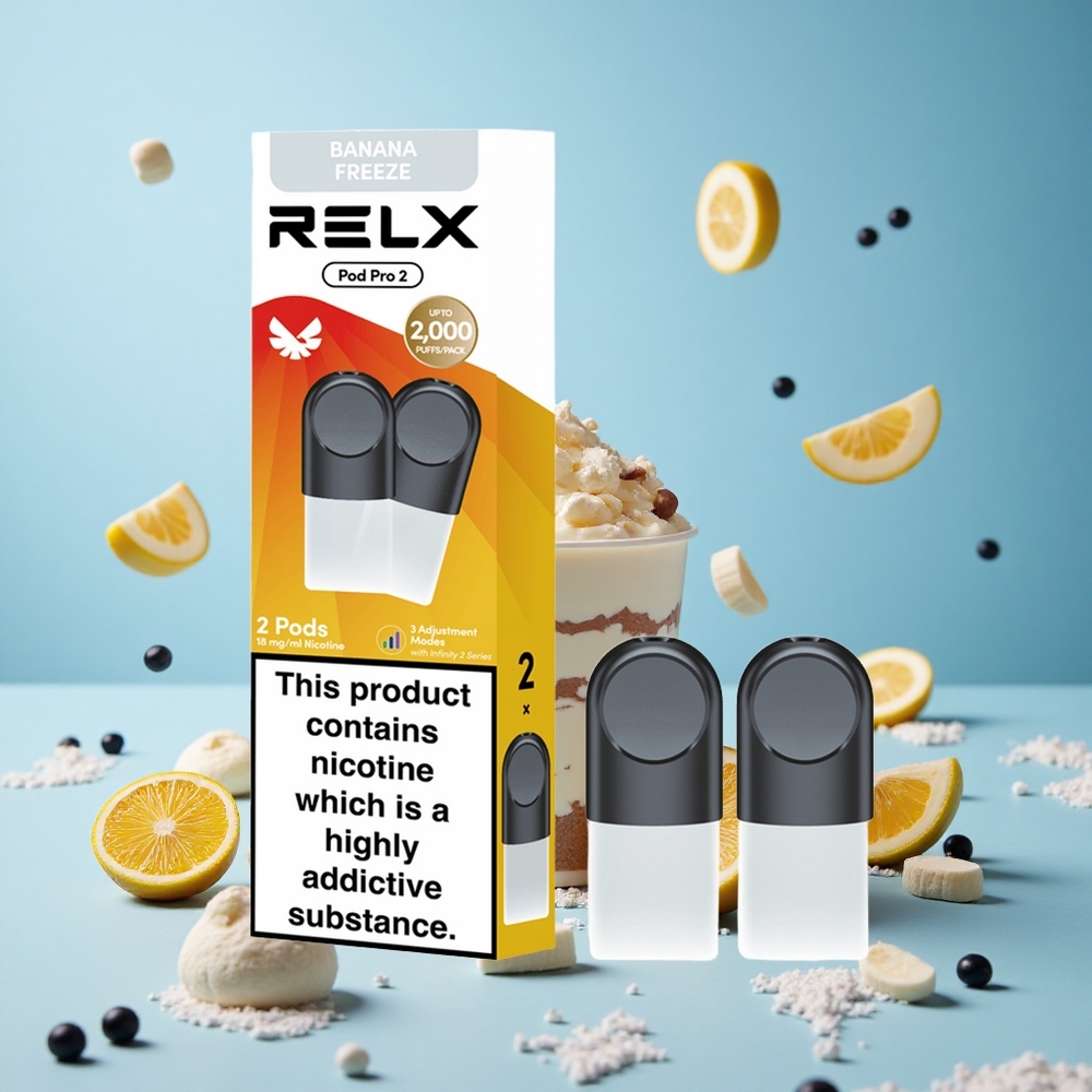 RELX Pod Pro 2 600 пуфове Десерт-Бананов фрийз 1.8% никотин Bulgaria vape wholesale